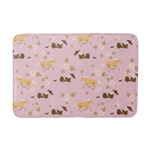ヴィンテージフローラ馬模様 バスマット (正面)