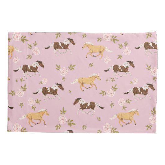 ヴィンテージフローラ馬模様 枕カバー (裏面-左)