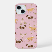 ヴィンテージフローラ馬模様 iPhone 15ケース (裏面)