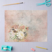 ヴィンテージフローラ鳥デコパージュ 薄葉紙 (クラフト)