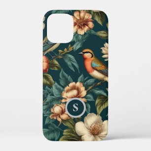 ヴィンテージフローラ鳥モノグラムiPhone / iPadケース iPhone 12 Mini ケース
