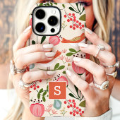 ヴィンテージフローラ鳥類の植物模様モノグラム Case-Mate iPhoneケース