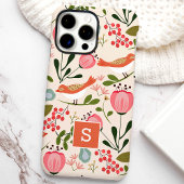 ヴィンテージフローラ鳥類の植物模様モノグラム Case-Mate iPhoneケース