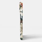 ヴィンテージフローラ鳥類の植物模様モノグラム iPhoneケース (左側面)