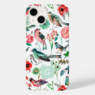 ヴィンテージフローラ鳥類の植物模様 Case-Mate iPhone 14ケース