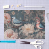 ヴィンテージフローラ鳥 薄葉紙 (クラフト)