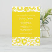 ヴィンテージフローラ黄結婚式招待状 招待状 (スタンド正面)