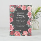 ヴィンテージフローラ黒板ベビーシャワー 招待状 (スタンド正面)