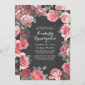 ヴィンテージフローラ黒板ベビーシャワー 招待状 (正面/裏面)