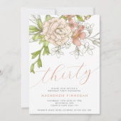 ヴィンテージフローラ30歳の誕生日パーティー 招待状 (正面)