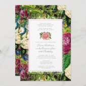 ヴィンテージフローラ40歳の誕生日パーティー 招待状 (正面/裏面)