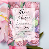 ヴィンテージフローラ40th誕生日パーティの招待状 招待状