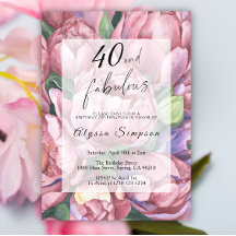 ヴィンテージフローラ40th誕生日パーティの招待状