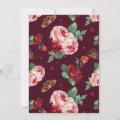 ヴィンテージフローラ40th Ruby結婚の記念日 招待状 (裏面)