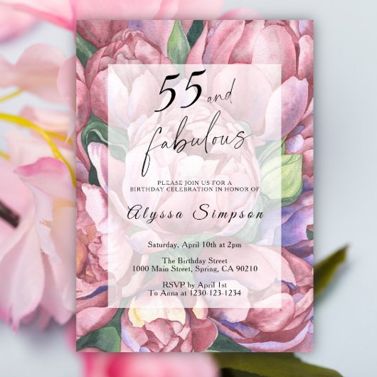 ヴィンテージフローラ55th誕生日パーティーへの招待 招待状