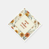 ヴィンテージフローラ70インスパイアsタイムレ結婚ス スタンダードカクテルナプキン (角)
