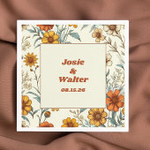 ヴィンテージフローラ70インスパイアsタイムレ結婚ス スタンダードカクテルナプキン