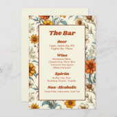 ヴィンテージフローラ70sタイムレス結婚のバーメニュー メニュー (正面/裏面)