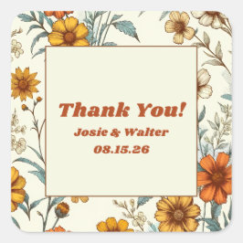 ヴィンテージフローラ70sタイムレス結婚ズ・サンキュー スクエアシール