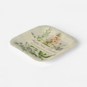 ヴィンテージフローラ80誕生日 ペーパープレート (傾斜あり)