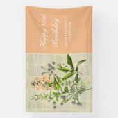 ヴィンテージフローラ80誕生日 横断幕 (縦)