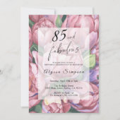 ヴィンテージフローラ85th誕生日パーティーへの招待 招待状 (正面)