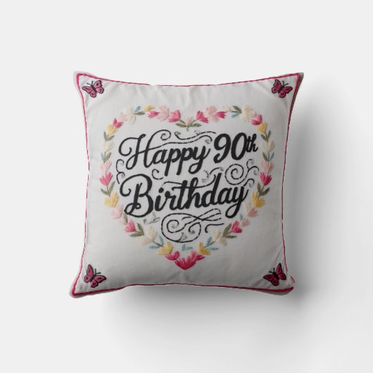 ヴィンテージフローラ90番目の誕生日装飾用クッション:Touch クッション (裏面)