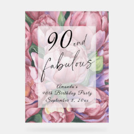 ヴィンテージフローラ90th誕生日パーティー アクリルサイン