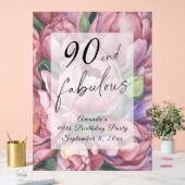 ヴィンテージフローラ90th誕生日パーティー アクリルサイン (ウェディング)