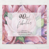 ヴィンテージフローラ90th誕生日パーティー スパークリングワインラベル (シングルラベル)