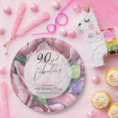 ヴィンテージフローラ90th誕生日パーティー ペーパープレート (パーティー)