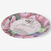 ヴィンテージフローラ90th誕生日パーティー ペーパープレート (アングル)