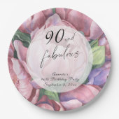 ヴィンテージフローラ90th誕生日パーティー ペーパープレート (正面)