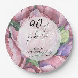 ヴィンテージフローラ90th誕生日パーティー ペーパープレート