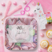 ヴィンテージフローラ90th誕生日パーティー ペーパープレート (パーティー)