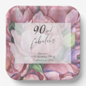 ヴィンテージフローラ90th誕生日パーティー ペーパープレート (正面)