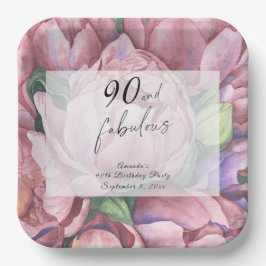 ヴィンテージフローラ90th誕生日パーティー ペーパープレート