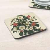 ヴィンテージフローラ、アンティークガーデンバラ花 コースター (左側)