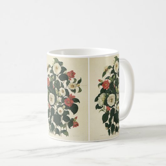 ヴィンテージフローラ、アンティークガーデンバラ花 コーヒーマグカップ (正面右)