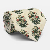 ヴィンテージフローラ、アンティークガーデンバラ花 ネクタイ (ロール)
