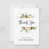 ヴィンテージフローラ |エレガントブライダルシャワー サンキューカード (正面)