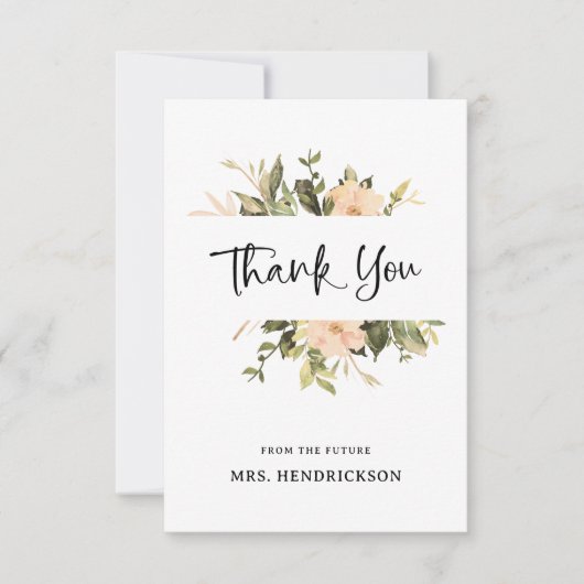 ヴィンテージフローラ |エレガントブライダルシャワー サンキューカード (正面)
