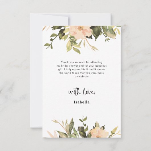 ヴィンテージフローラ |エレガントブライダルシャワー サンキューカード (裏面)