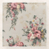 ヴィンテージフローラ ガラスコースター (正面)