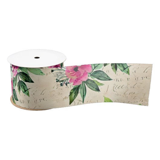 ヴィンテージフローラ サテンリボン (リール)