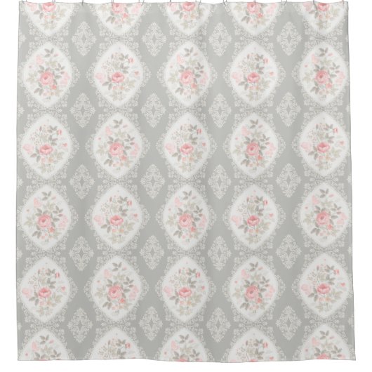 ヴィンテージフローラ シャワーカーテン (正面)