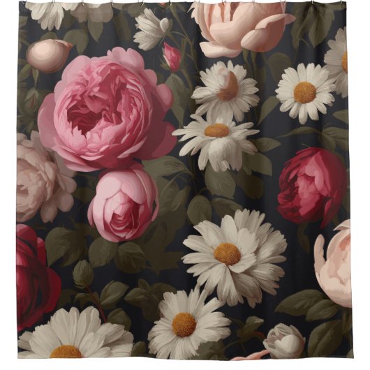 ヴィンテージフローラ: シャワーカーテン (正面)