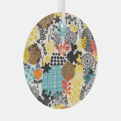 ヴィンテージフローラ:シームレスグラスバックグラウンド ガラスオーナメント (正面右)