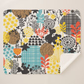 ヴィンテージフローラ：シームレスグラスバックグラウンド シェルパブランケット (正面(横))