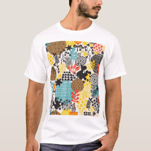 ヴィンテージフローラ:シームレスグラスバックグラウンド Tシャツ